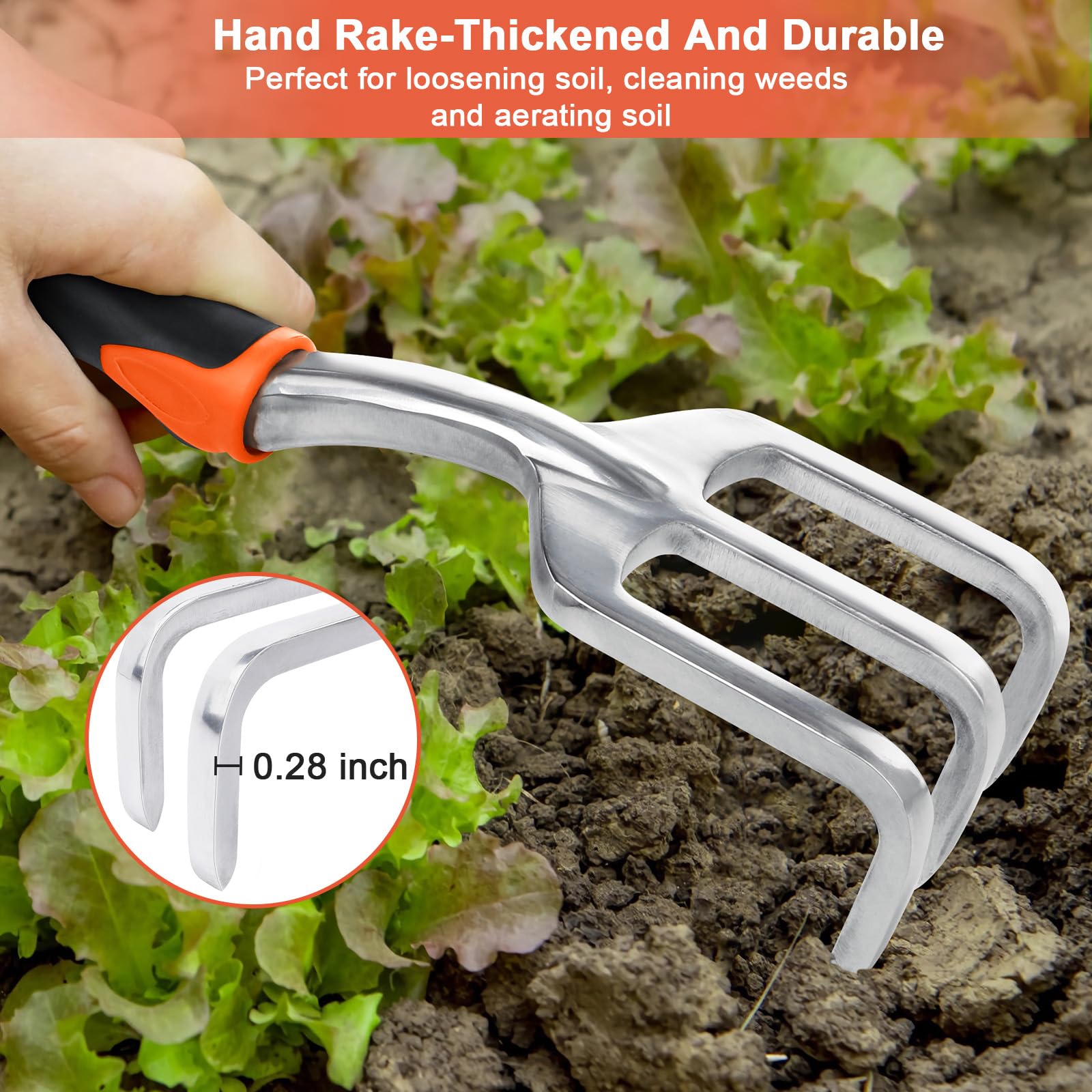 Garden Tools Set, 3 Pack Heavy Duty Gardening Tools Set Include Garden Shovel, Transplant Trowel