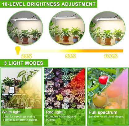 yadoker Ceiling Grow Light for Indoor Plants, 540 LEDs Full Spectrum Halo Plant Light, Safe Voltage Growing Lamp with 4/8/12H Auto Timer, 10 Level Dimmable, Grow Lamp for Tall Large Indoor Plants