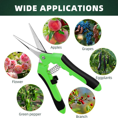 3 Pack Garden Pruning Shears, Stainless Steel Shears, Gardening Shears, Scissors, Garden Clippers, Pruning Snips, Pruning Shears for Gardening Tools (Multicolor)