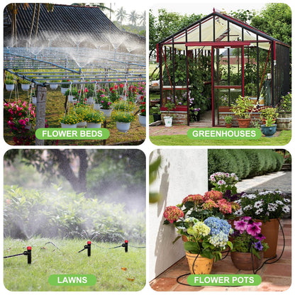 TJJFMM 230FT Drip Irrigation System for Garden with 40 Nozzles & Emitters, Garden Watering System