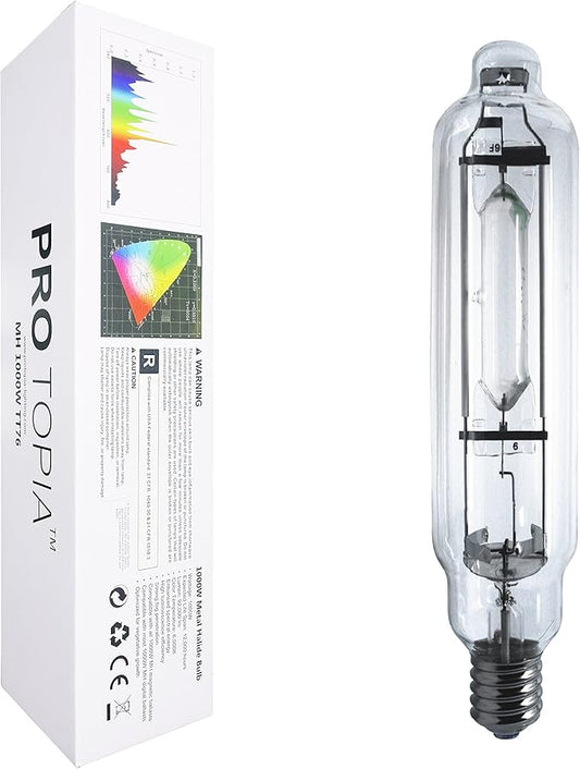 1000 Watt Vegetative Metal Halide Lamp MH Grow Light Bulb Lamp, MH 1000W E39, High PAR Enhanced Blue and Violet Spectrums CCT 6000K for Vege Growth and Flower