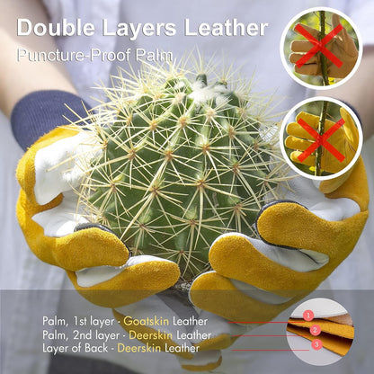 Cactus Gloves Soft Deerskin Women Gardening Glove Thorn Proof for Cacti Handling