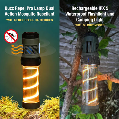 Rival Tac Buzz Repel Pro Lamp 3-in-1 Mosquito Repellent Rechargeable Flashlight, Citronella Outdoor Mosquito Repellent 30 Ft., IPX5, Camping Light (Mosquito Repellant with Flashlight/Torch and Tripod)