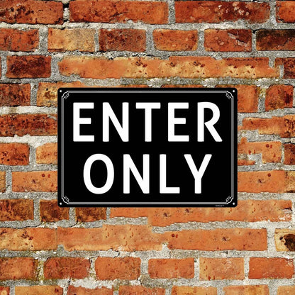 12x16" Enter Only- Do Not Enter Parking Lot Sign - High-Intensity Grade Aluminum, Weatherproof & Fade-Resistant, Ideal for Outdoor & Indoor Use - Curbside Sign