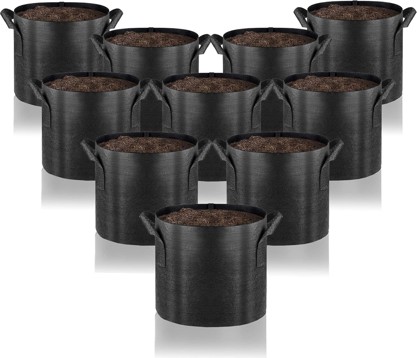 Gardenera 1-Gallon Aeration Grow Bags - Set of 10 Durable Fabric Pots with Handles for Growing Healthy and Vibrant Plants