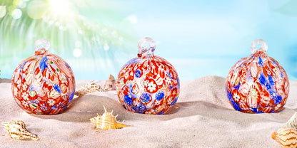 EUSTUMA Hand Blown Glass Witch Ball,Glass Ornament Hanging Garden Gazing Ball Indoor Outdoor Home Décor. (2)
