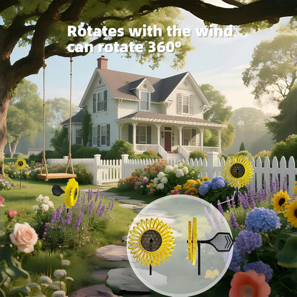 Sunflower Wind Spinner, Garden Wind Spinners, 360° Rotating Windmill, Yard Art Wind, Spinners for Yard and Garden Outdoor, Lawn Patio Decor Gifts for Garden Lovers, Yard Decor Stakes 7.6*7.6*21 In