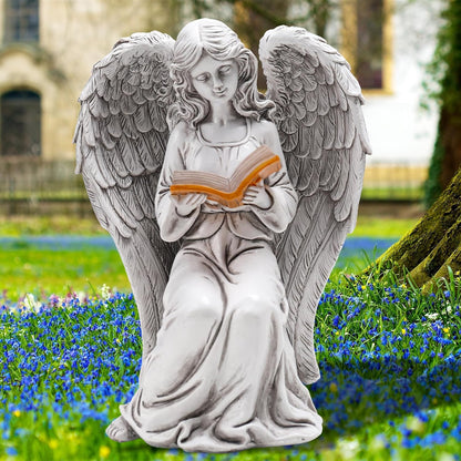 Angel Statue for Garden - 7.88 inches Guardian Solar Garden Statue, Gardening Gifts for Mom Grandma Lawn Ornaments Figurines for Outdoor Decor