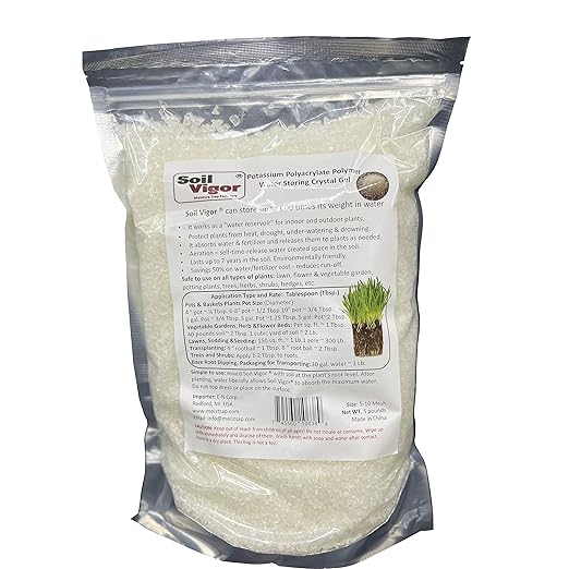 Commercial Grade Super Absorbent Polymer Potassium Based Water Crystal (5 Pound)