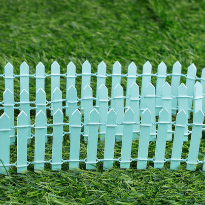 Mini Fairy Garden Fence, 35.5x2 Inch Cuttable Small Wood Picket Fence, DIY Miniature Accessories Decoration for Dollhouse, Crafts, Vegetable Platter, Cake(Light Blue)
