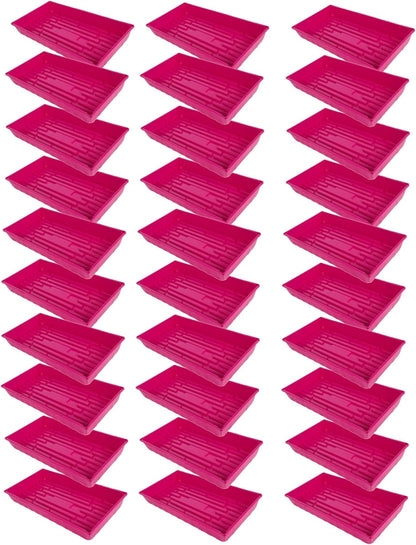 SUNPACK 10" x 20" Mega Plastic Seed Starting Tray, Magenta, 2.5" (Pack of 30) - No Drainage Holes, Ideal for Greenhouses or Indoor Gardening - Made of Thick, Strong Plastic
