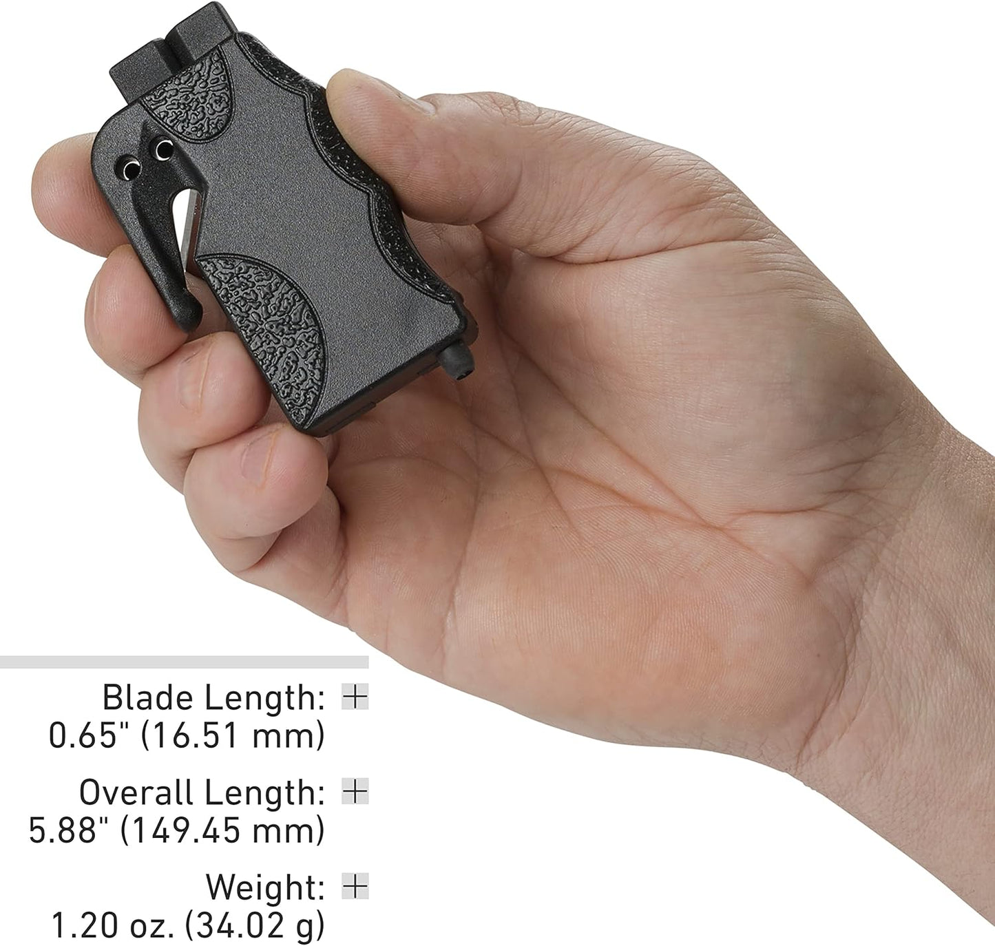 CRKT Exitool Emergency Multitool: Automotive Safety, Seat Belt Strap Cutter, Steel Window & Glass Breaker, Clips to Seat Belt 9031