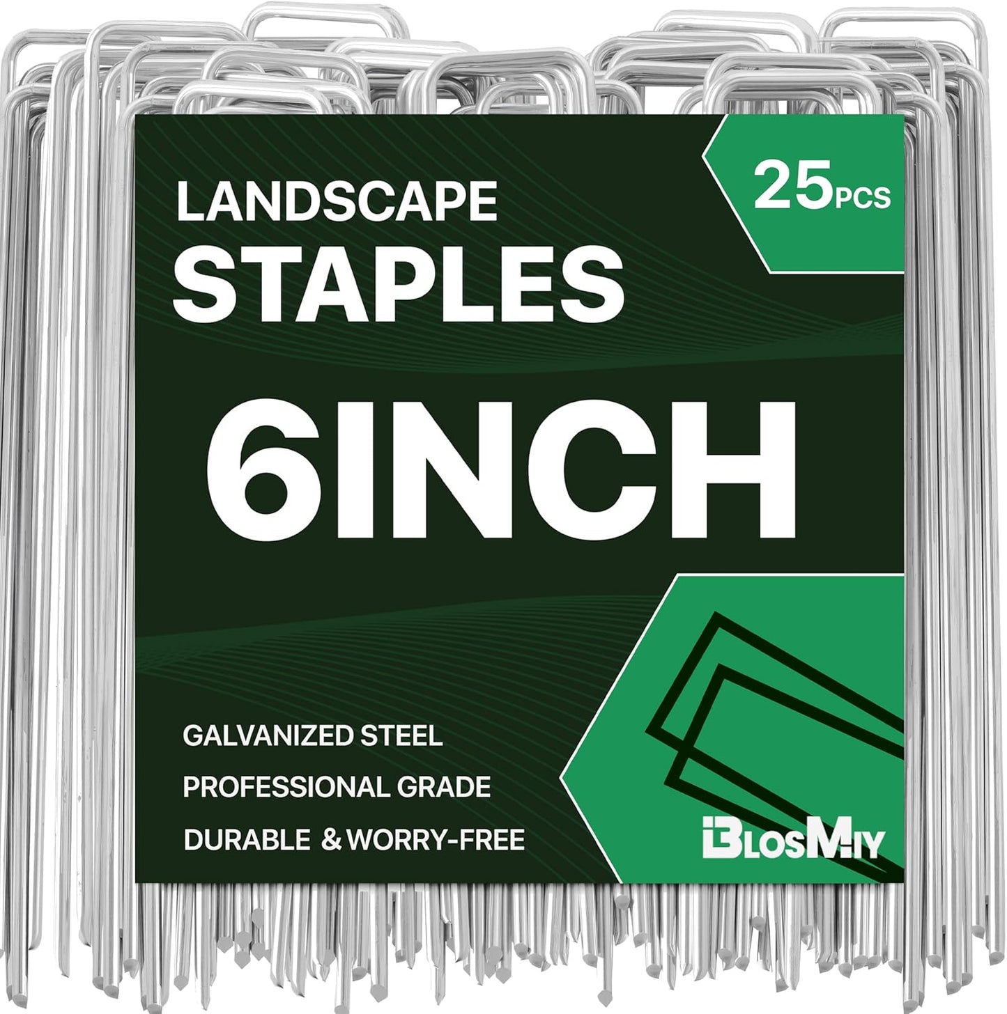 Landscape Staples 6inch,11Gauge Galvanized Lawn Staples, Sturdy Garden Stakes for Effortlessly Securing Weed Barrier Fabric,Ground Stabilization,Tackling Outdoor Yard Work,Decorations