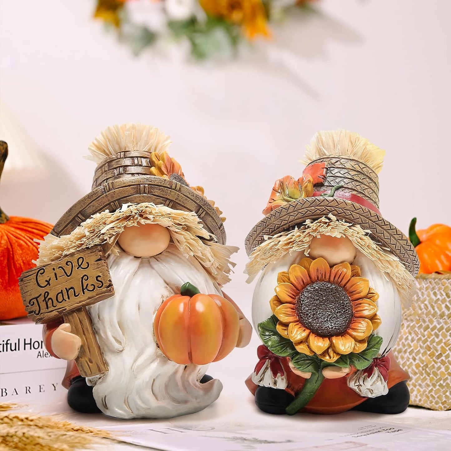 Hodao Fall Thanksgiving Scarecrow Gnomes Table Decorations for Home Creative Thanksgiving centerpieces for Tables Thanksgiving Gifts