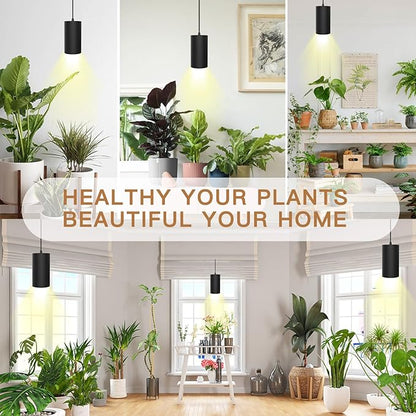 STERREN Plant Grow Light,Led Pendant Light for Indoor Plants,Full Spectrum Hanging Grow Lights with 21 FT Height Adjustable Power Cord, ON/Off Switch Black Plant Lights for Indoor Plant Growing