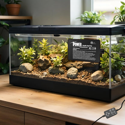 iPower 4 by 7 Inch 4W Reptile Heating Pad with Adjustable Thermostat, Under Tank Warmer Terrarium Heat Mat for Turtles/Snakes/Lizards/Frogs, 2 Pack