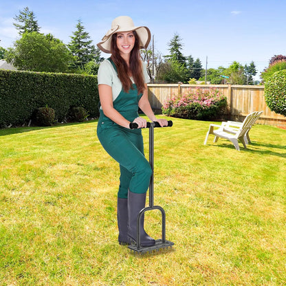 BeneLabel Lawn Aerator Spike Manual Tool with 15 Metal Spikes Grass Aerators for Yard with Wide Foot Plate & Soft Rubber T-Handle Revives Lawn Health, Loosening Soil