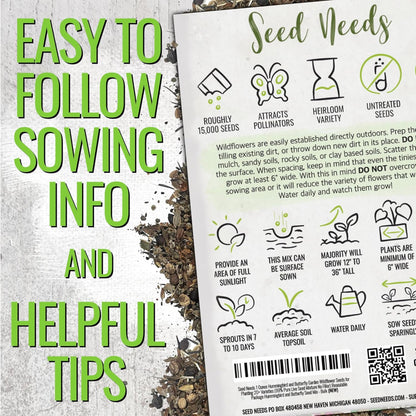 Seed Needs Wildflower Seeds Hummingbird and Butterfly Seed Mix | 10 Packs (1 Ounce Each) No Filler 23 Varieties Garden Seeds Annual & Perennial Species | Pollinator Attracting Flower Seed | Bulk