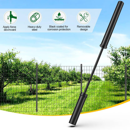 T Post Driver - Fence Post Driver Heavy Duty, Black Post Pounder for 1.2" Metal U Posts, T Posts, Garden Fence