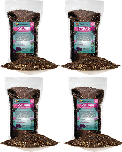Gardenera Premium Cyclamen Potting Soil Mix - Perfect Balance of Nutrients, Drainage, and Aeration for Thriving Blooms - 20 Quart