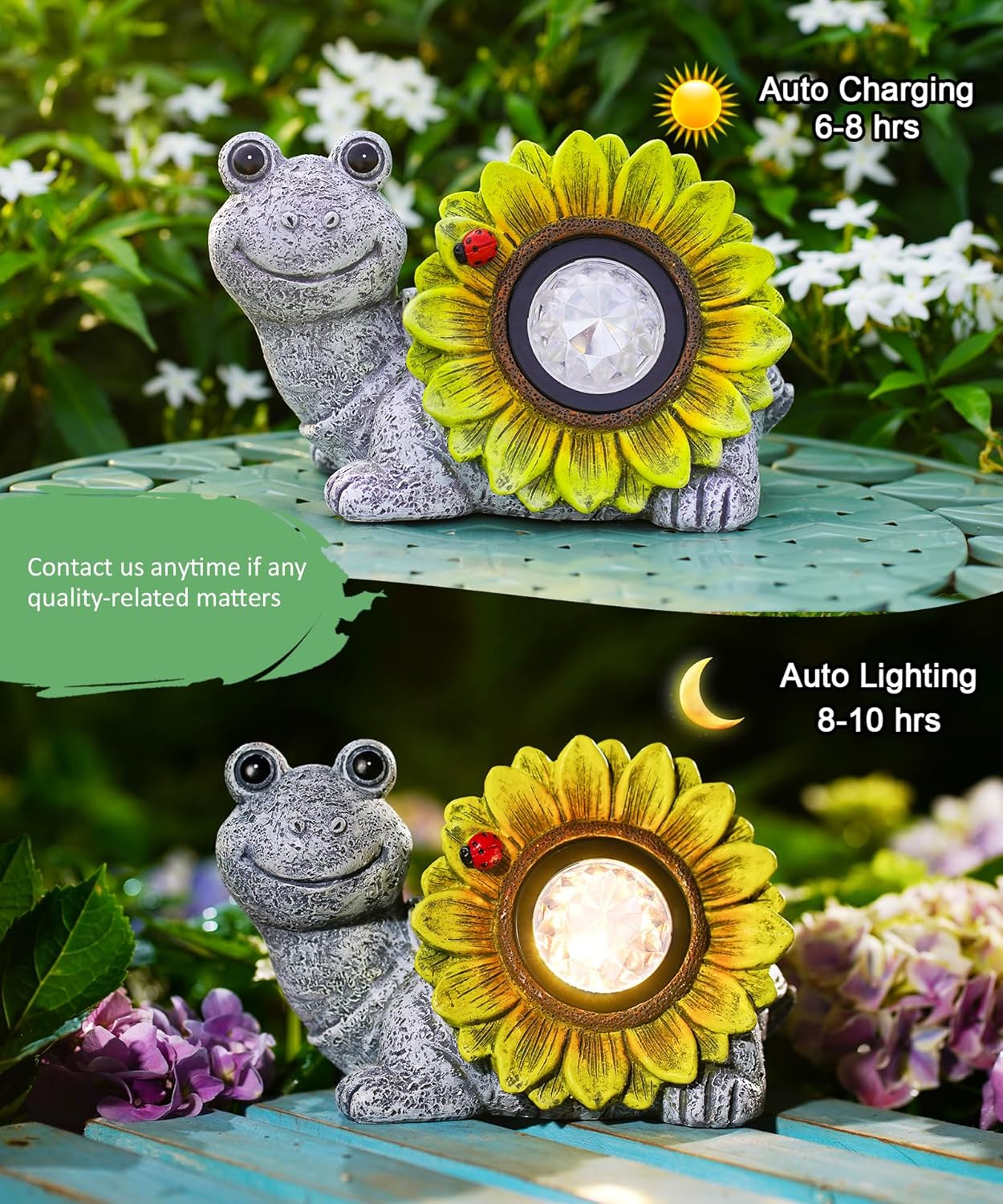 Solar Turtle Sunflower Light Garden Decor, Outdoor Statue Ornaments for Home Yard Lawn,Unique Gifts for Women Grandma Mom(Grey)