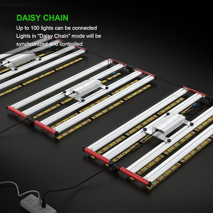 AGLEX 420W Full Spectrum LED Grow Light with UV & IR, 1360 LEDs, Dimmable Daisy Chain, High PPFD Bar Style, 4x5 ft Coverage, Foldable for Indoor Plant Growing, Commercial Seeding Veg Flower - M400