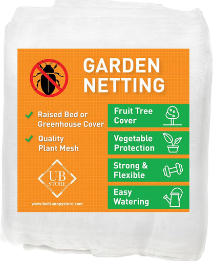 Garden Netting for Bird, Insect and Bug Cover 10x30FT | Multiple Size White Mesh Fabric Mosquito Net for Fruit & Vegetable Protection | Agricultural Strawberry, BlackBerry & Berry Plant Barrier