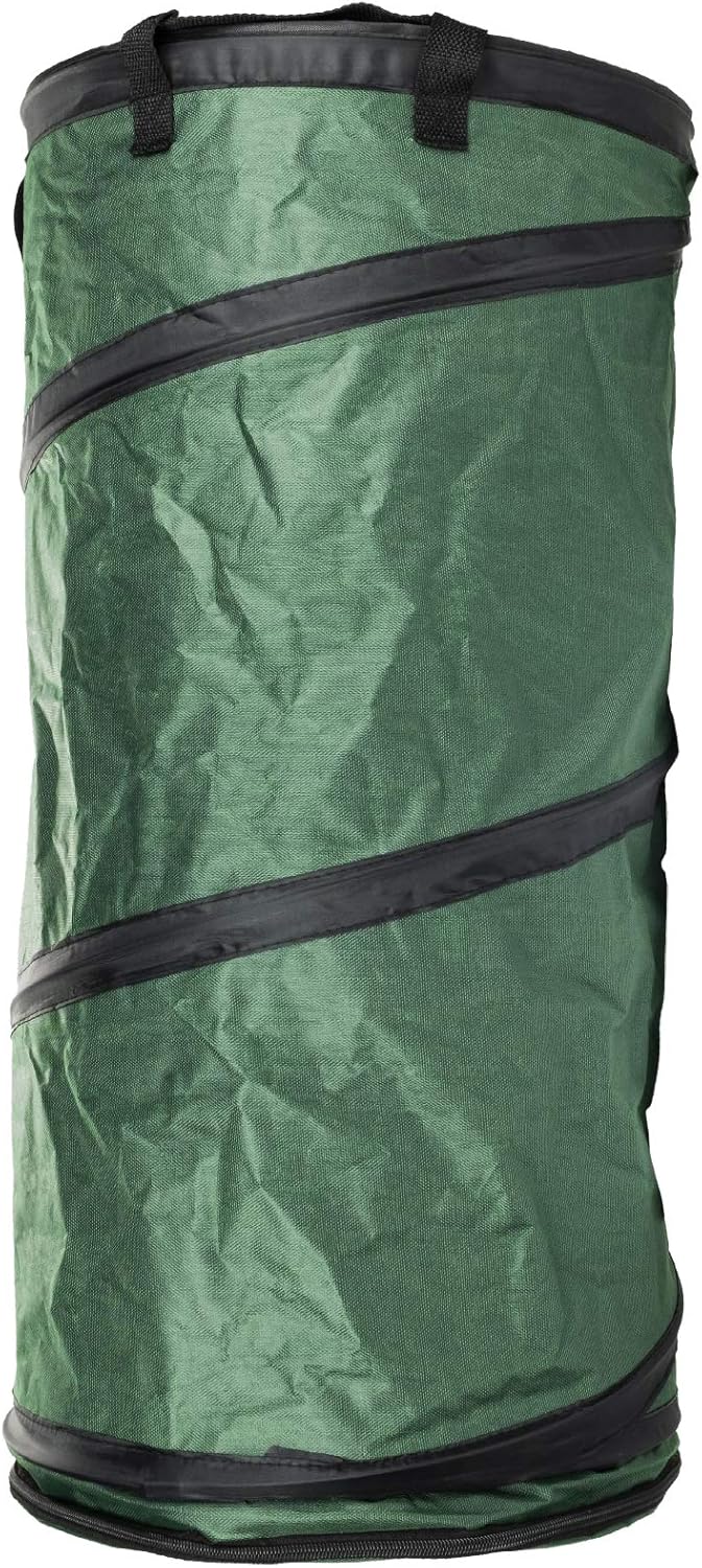 EXCELLO GLOBAL PRODUCTS Pop-Up Trash Can Portable Waste Container Outdoor Garbage Garden Yard Leaf Bin Collapsible Utility Bag (12.8" x 26")