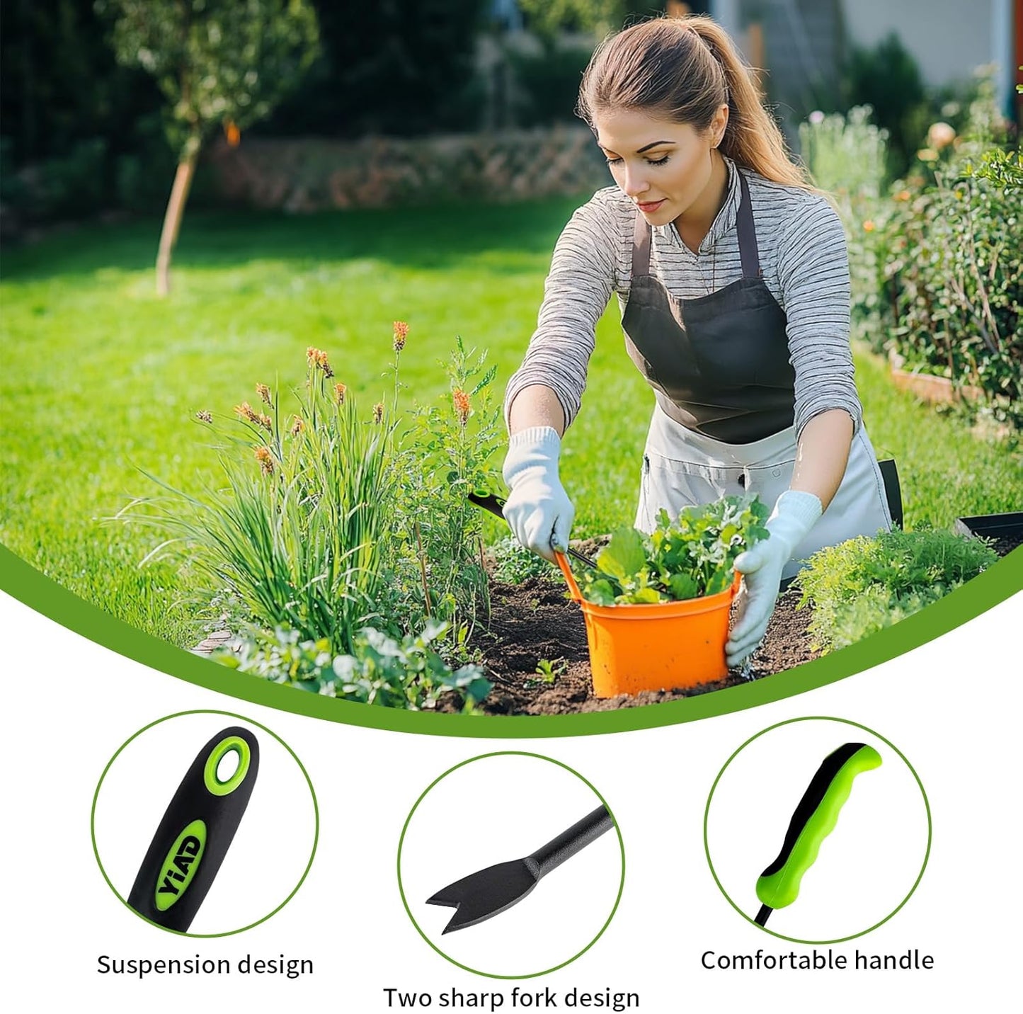 Dandelion Weed Puller Tool, Weed Puller Tool with Ergonomic Handle Garden Weed Remover Tool for Planting, Dandelion Puller Flower and Vegetable Care in Lawn Garden Yard