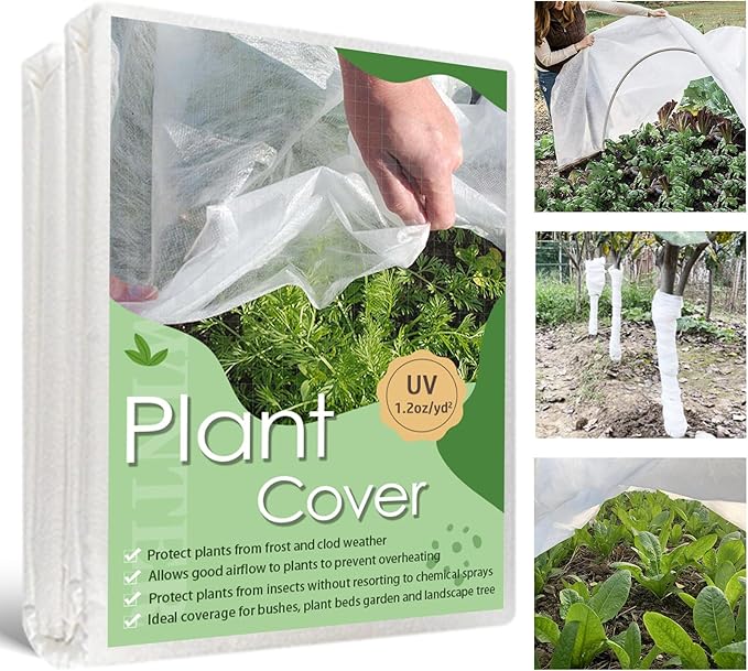 Plant Covers Freeze Protection, 7'x 100' Frost Cloth for Outdoor Plants, Winter Plant Cover for Frost Protection, Plant Blanket Floating Row Covers for Garden and Tree