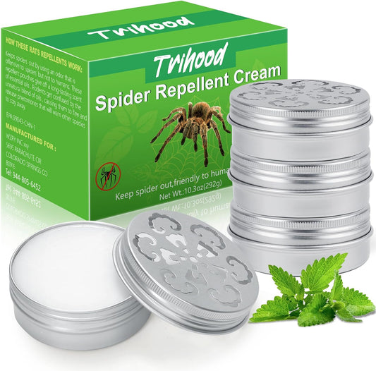 4 Pack Peppermint Oil Spider Repellent Indoor - Powerful Spider Repellent with Plant-Based