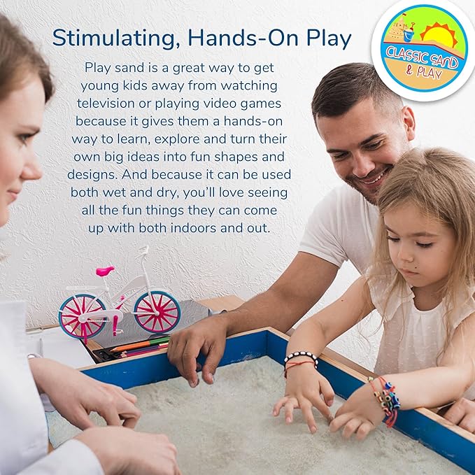 Classic Sand and Play Sand for Sandbox, Table, Therapy, and Outdoor Use, 20 lb. Bag, Natural