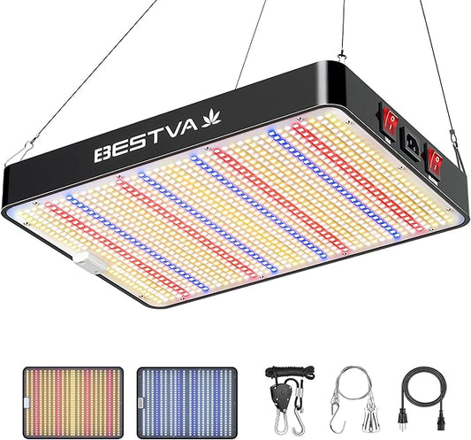 BESTVA DC2000 Led Grow Light with High Yield Diodes Full Spectrum LED Grow Lights for Indoor Plants Greenhouse Veg Bloom Light Hydroponic Grow Lamp