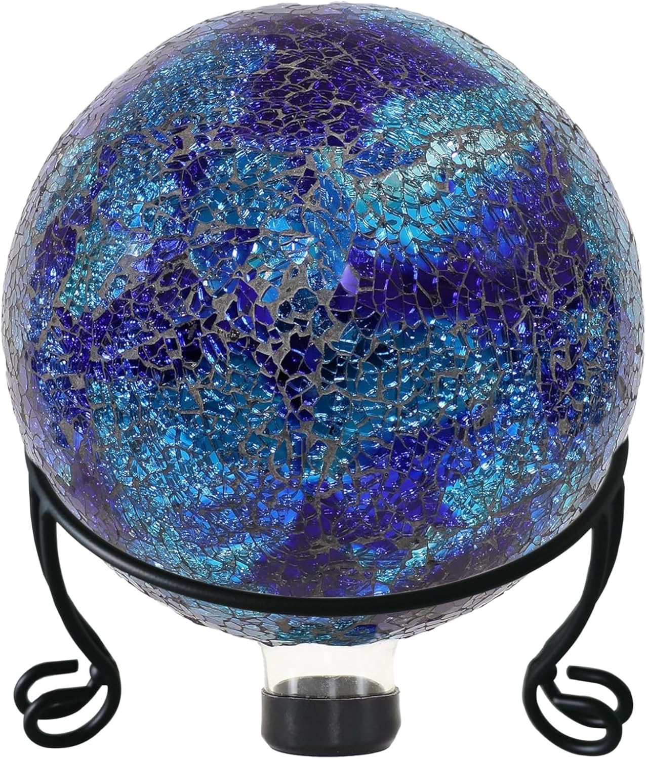 2 Pack Metal Gazing Ball Stand for 10 or 12 Inch Outdoor Garden Gazing Globes,Metal Display Stand for Plant or Flowerpot Holder,Birdbath Bowl Stand 5 Inch Tall,Black
