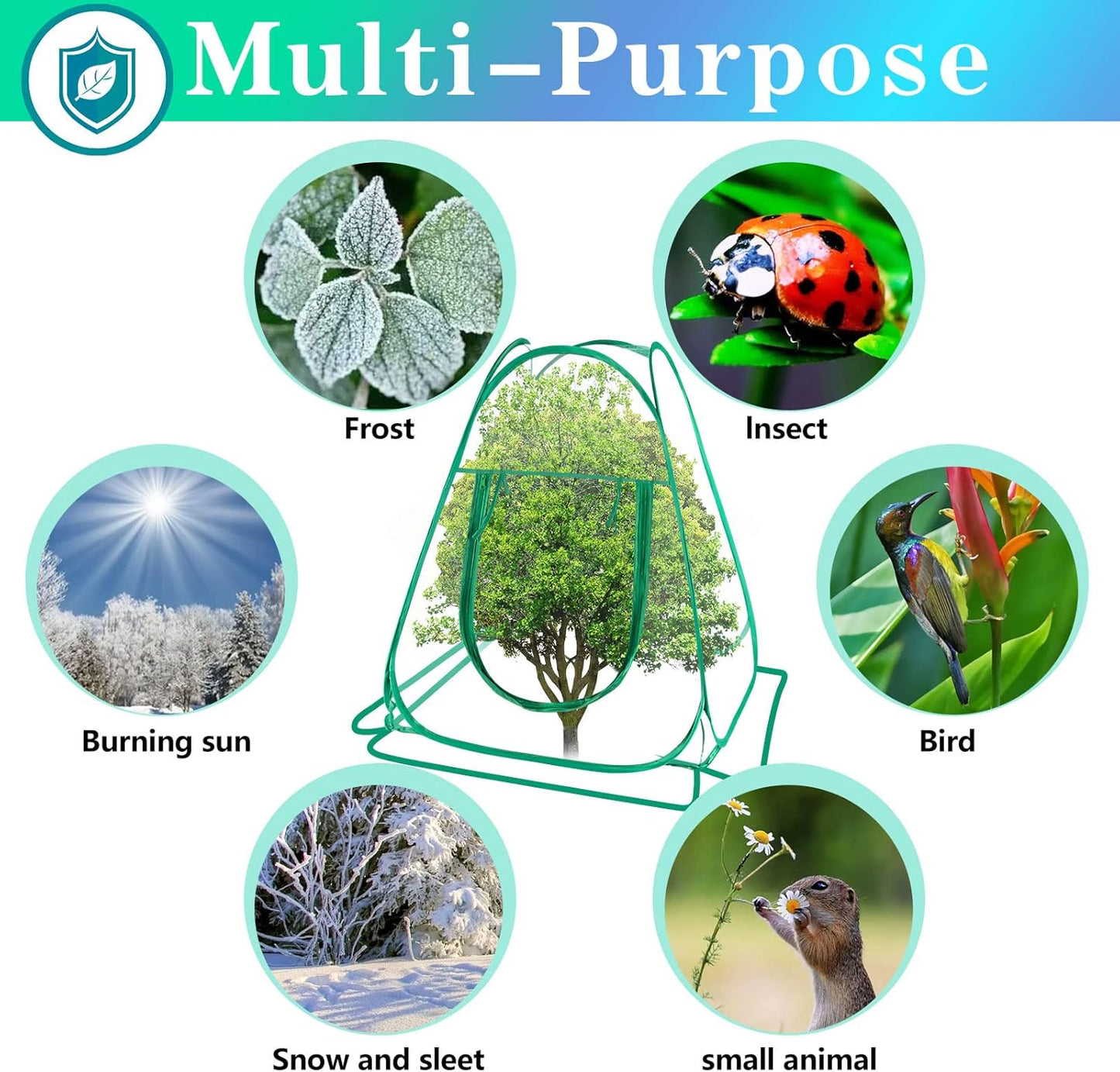 Pop Up Greenhouse Cover Transparent PVC Mini Greenhouse Outdoor with 4 Fixed Nails, Clear Portable Backyard Gardening Sunshine Tent for Cold Frost Protector Gardening Plants