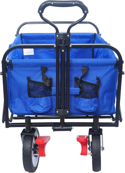 Folding cart That Does not Need to be Assembled Station Wagon, Grocery cart (Blue Colour Big cart)