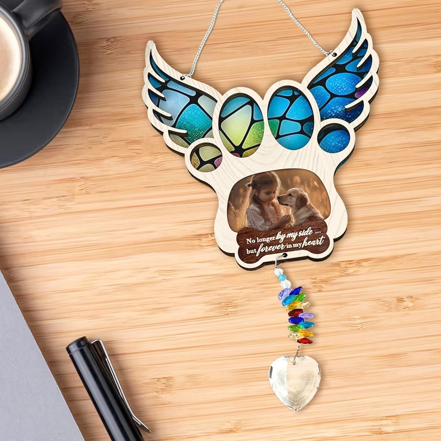 Personalized Dog Memorial Suncatcher with Photo, Window Hanging Sympathy Gift for Loss of Pet, Remembrance Gifts for Dog Lovers, Pet Bereavement Keepsake