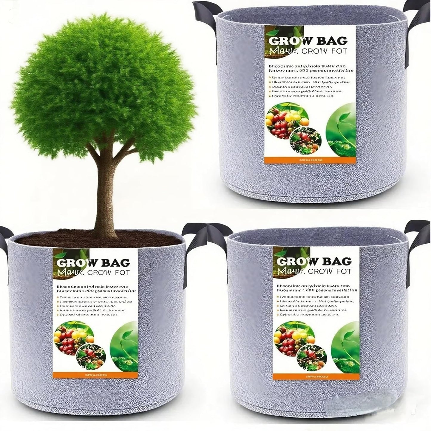 Grow Bags,Gallon Pot,Gallon Grow Bag,Fabric Plant Vegetable Pots,15-35 Gallon Nursery Pots,Deep Plant Pot, Gallon Grow Bags with Handles,3pcs (30 Gallon)