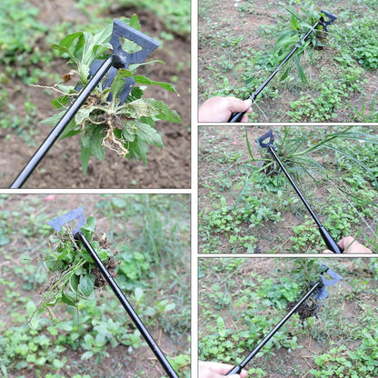 Weed Removal Tool, 2025 New Garden Weeding Tools Manganese Steel Hand Weeder Tool with Handle, 5 Teethes Dual Purpose Manual Weeders Tool Weed Pulling Tool for Garden (Black)