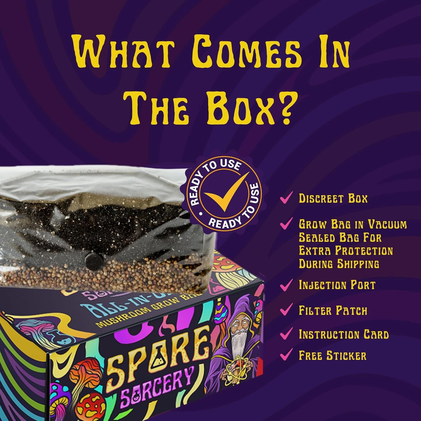 2 LB All-in-One Grow Bag: Up to 16oz of Mushrooms! Nutrient-Enhanced, Injection Port, Just Add Your Own Spores & Grow Like Magic