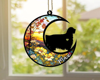 Personalized Dog Memorial, Custom Name Komondor Dog Christmas Ornament with Name, Custom Breeds, Pet Loss Light Catcher, Gifts for Lovers Loss of Pet Sympathy on Mothers Day Christmas