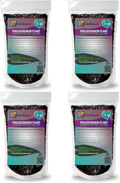 Gardenera Organic Philodendron Soil Blend - Promote Strong Root Development and Vibrant Leaves - 20 QUARTS