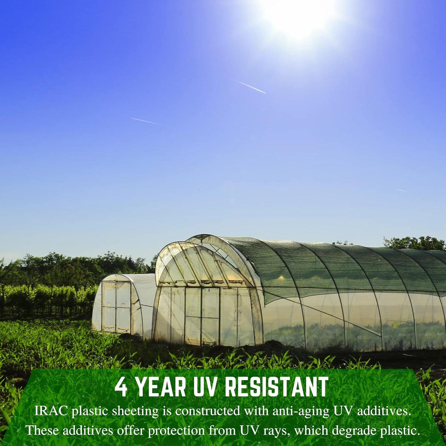 Farm Plastic Supply - Clear IRAC Greenhouse Plastic Sheeting - 6 Mil - (40' x 80') - 4 Year UV Resistant Infrared Anti-Condensate Green House Covering Thermal Greenhouse Plastic 6 mil
