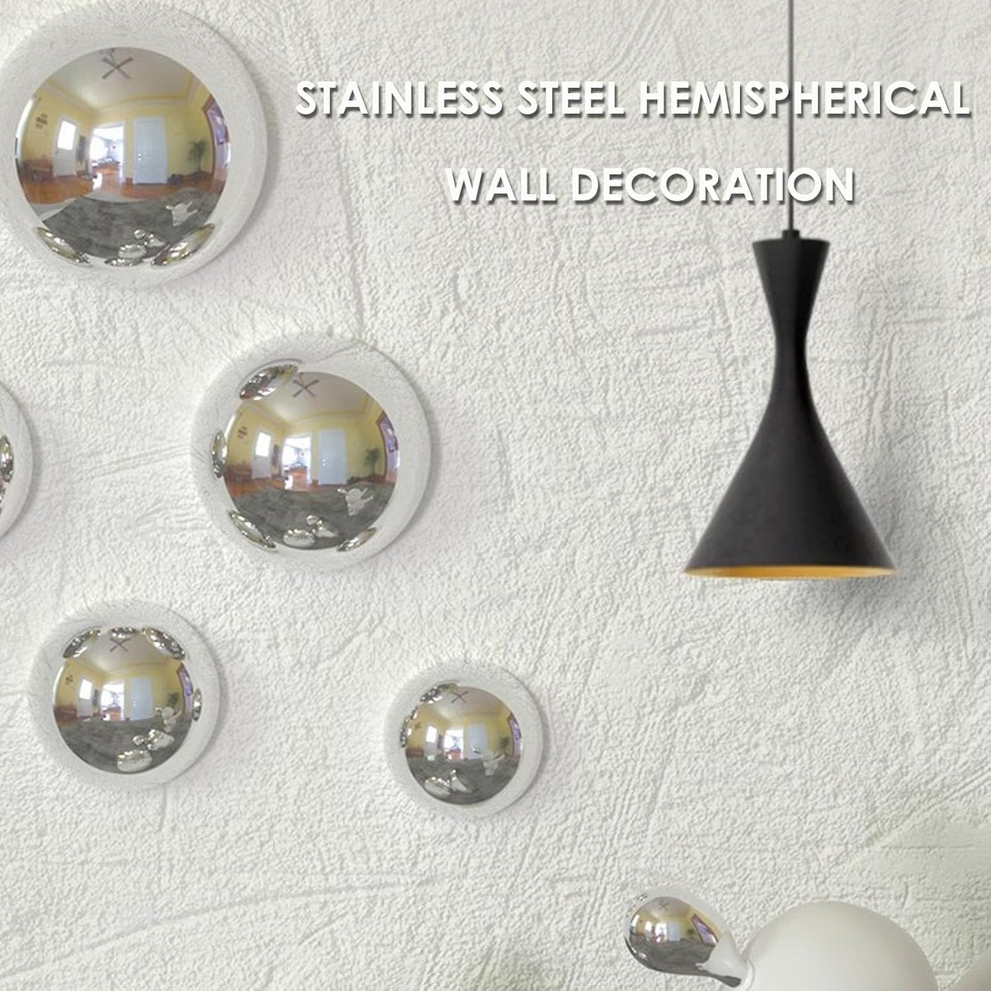 6pcs Hollow Hemisphere Ball Gazing Ball Half for Outdoor Decoration Shopping Mall Decor Wall Decorated (Gold)