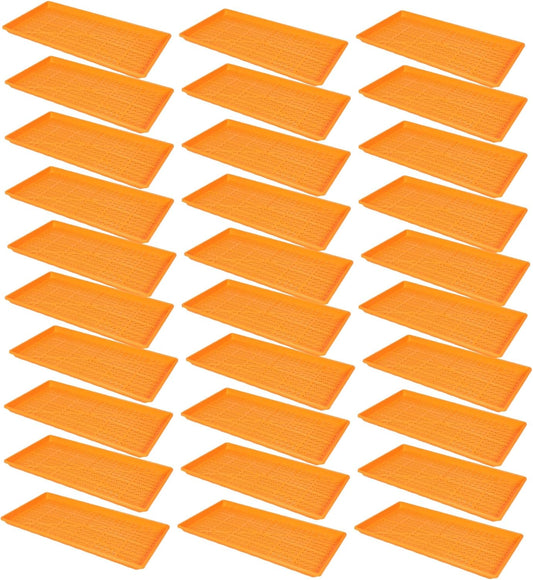 SUNPACK 10" x 20" Heavy Duty Mesh Plastic Seed Starting Tray, Orange, 1" (Pack of 30) - Ensures Water Drainage and Aeration, Perfect for Greenhouses or Indoor Gardening