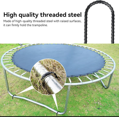 12-Inch Trampoline High Wind Stakes Heavy Duty Ground Anchors U Rebar Stakes for Trampoline, Dog Fence (48 Pack)