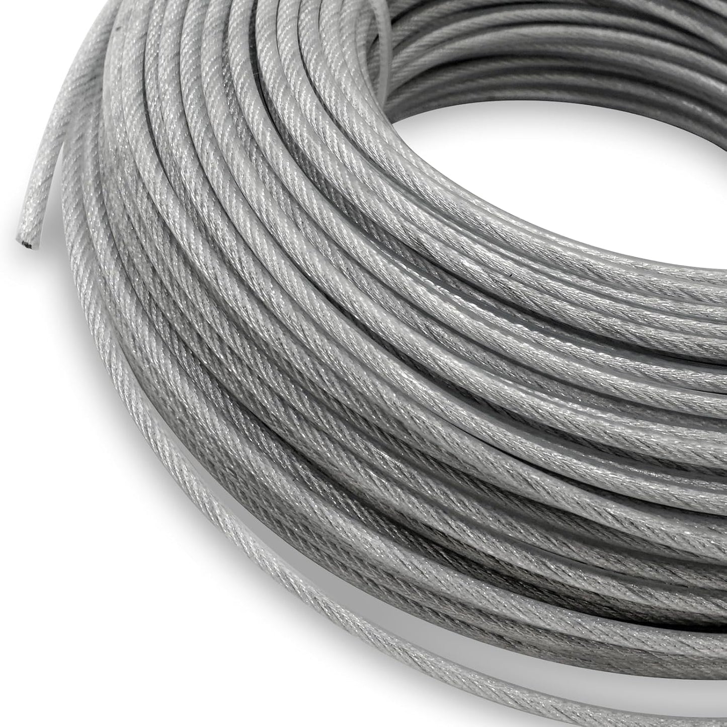 Grass Trimmer Line Nylon Steel 0.095'' 164ft/50m Round String Trimmer Spool Replacement, Steel Metal Core and Nylon Coating for Tough Weeds in Gardens and Lawns
