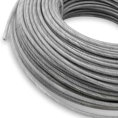 Grass Trimmer Line Nylon Steel 0.095'' 164ft/50m Round String Trimmer Spool Replacement, Steel Metal Core and Nylon Coating for Tough Weeds in Gardens and Lawns