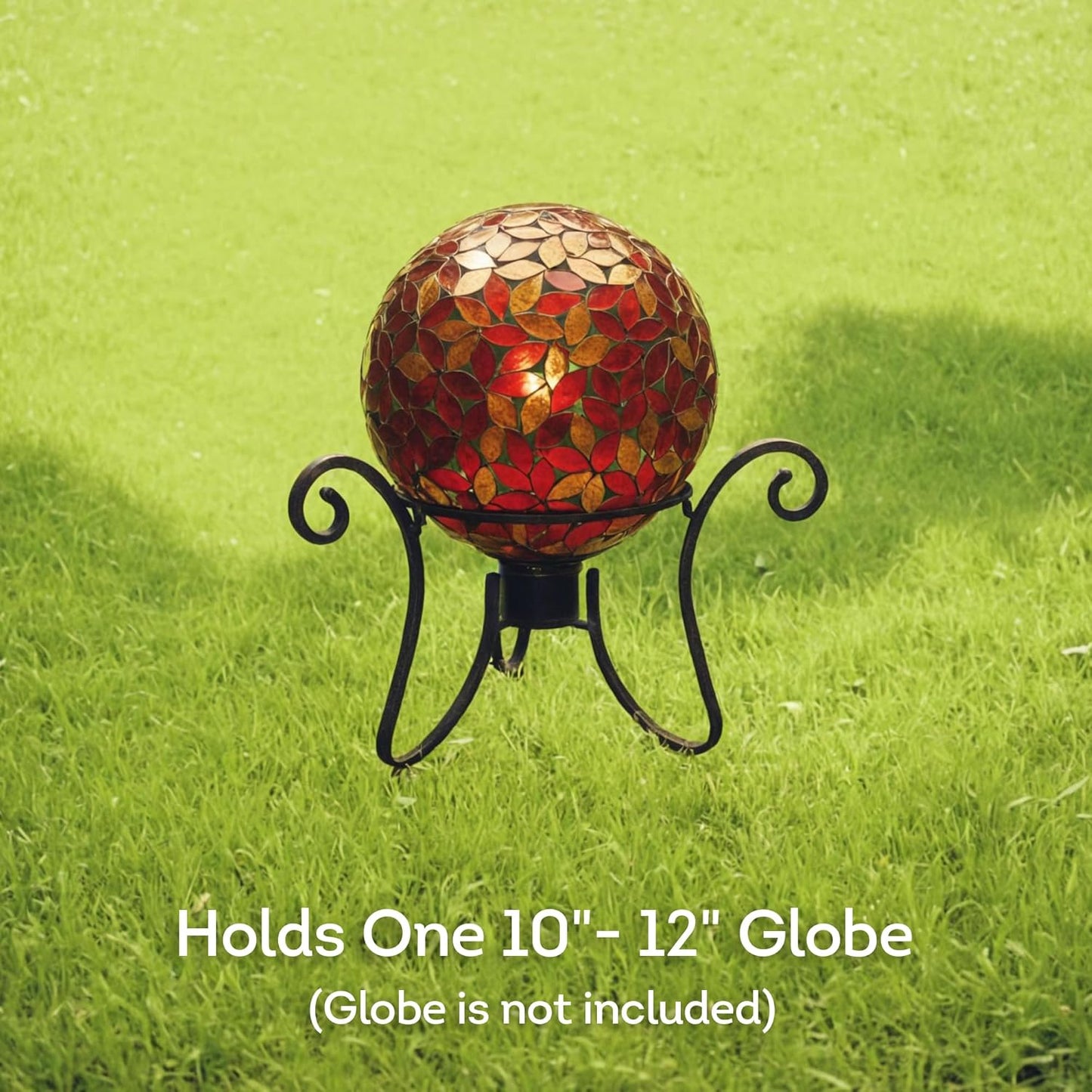 Lily's Home Foldable Metal Gazing Ball Stand - Durable Rust-Resistant Display Stand for 10 to 12 inch Balls - Indoor/Outdoor Ornament Decor - Ideal Garden Plant Stand or Gift Accessory