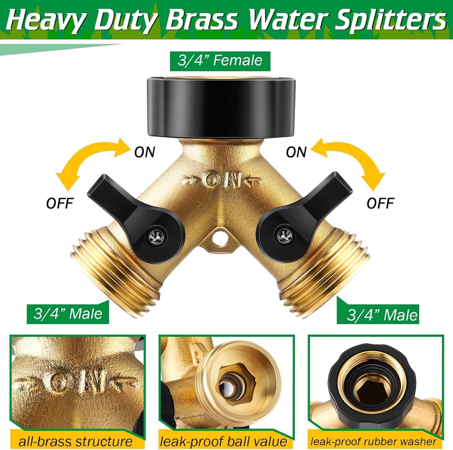 Qualirey Pest Control Exhaust Pipe Attachment with 2 Way Hose Splitter, Transport Exhaust from Car to Underground for Killing Outdoor Rodents Such as Moles, Gophers (Fit for Pipe in 2"-2.4"/3"-3.5")